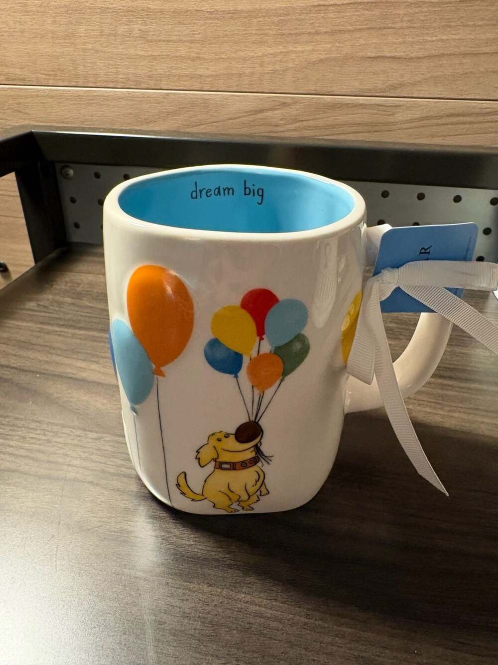 Rae Dunn Pixar UP Mug with Balloons and Dream Big Interior